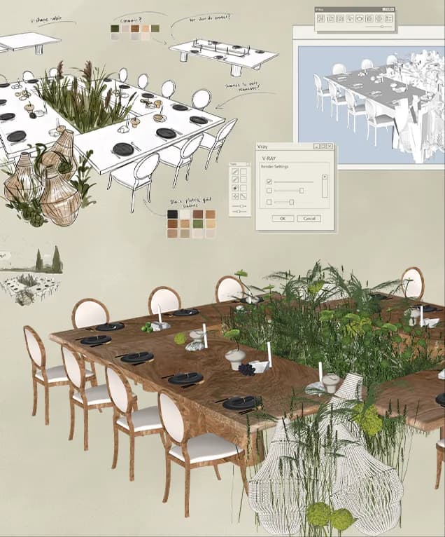 Design artboard — translating concept to design