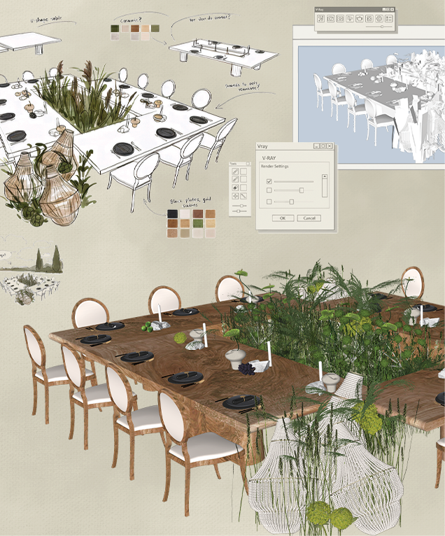 Design artboard — translating concept to design